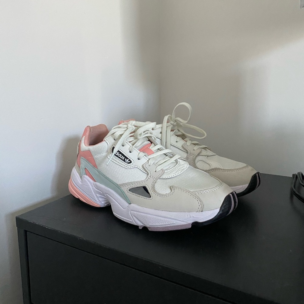 Adidas Falcon (Cream/Pink/Blue) Size 8.5
